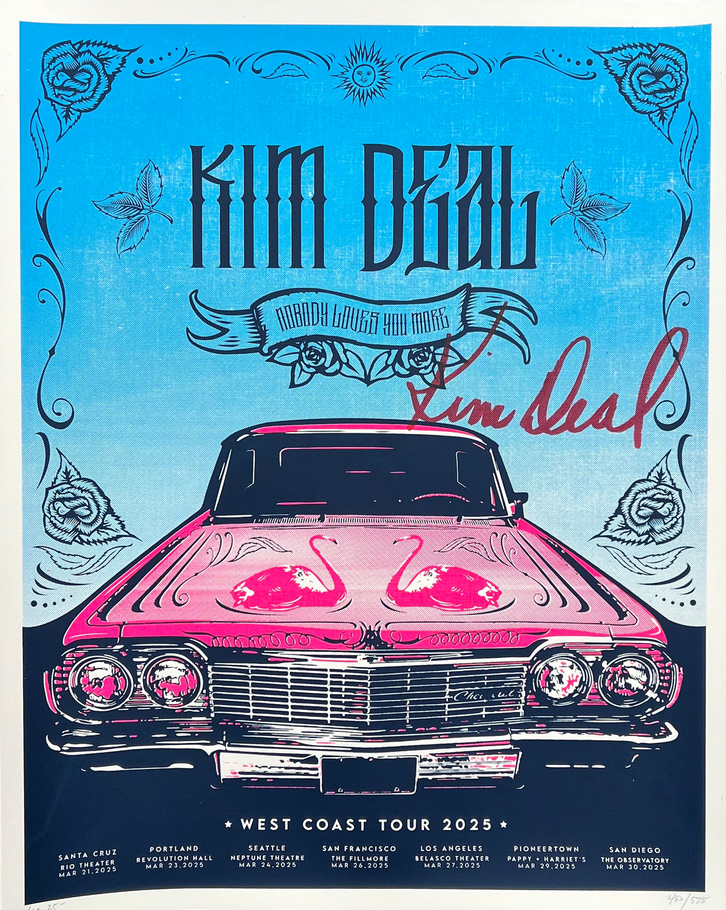 Kim Deal West Coast '25 tour poster Signed!