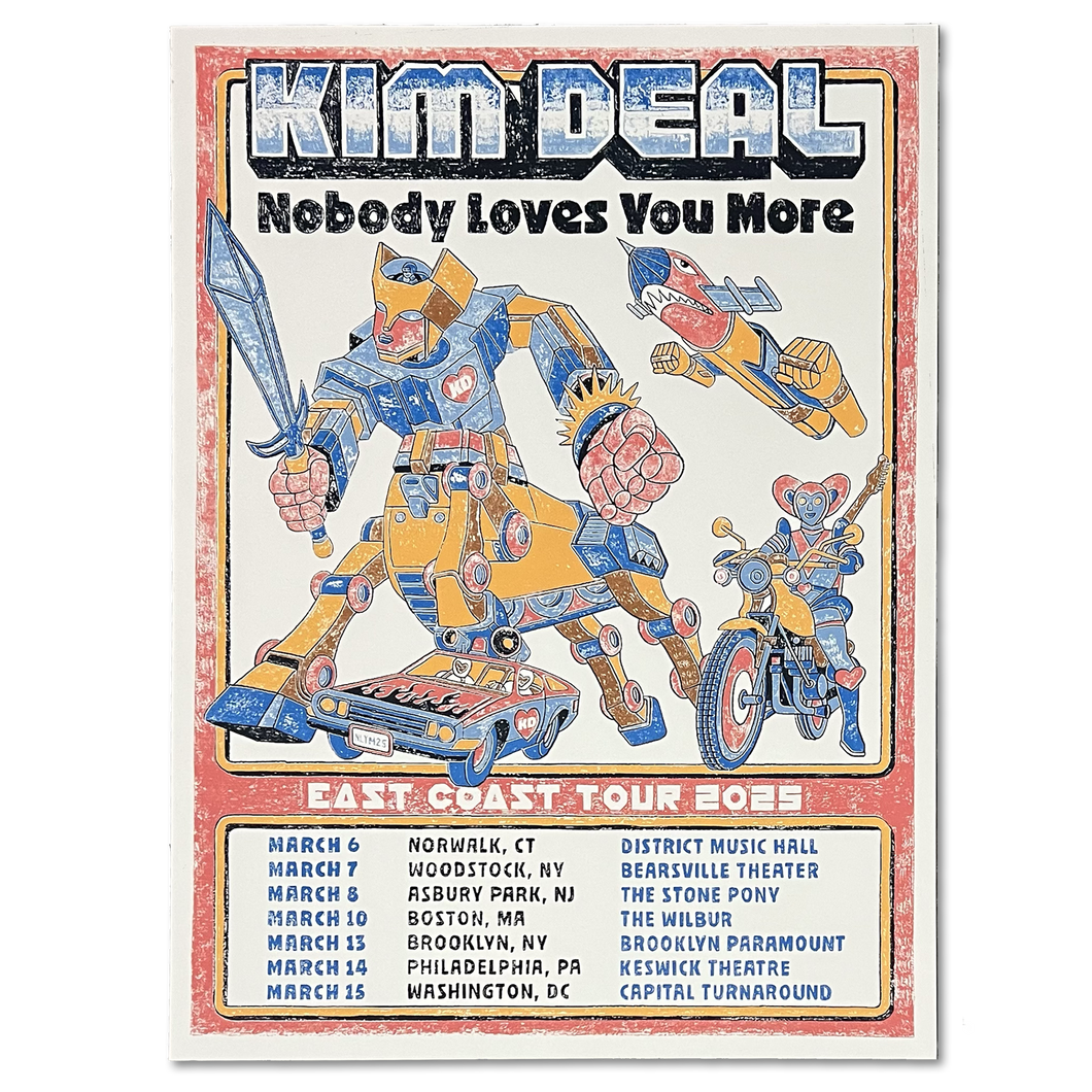 Kim Deal East Coast ‘25 tour poster